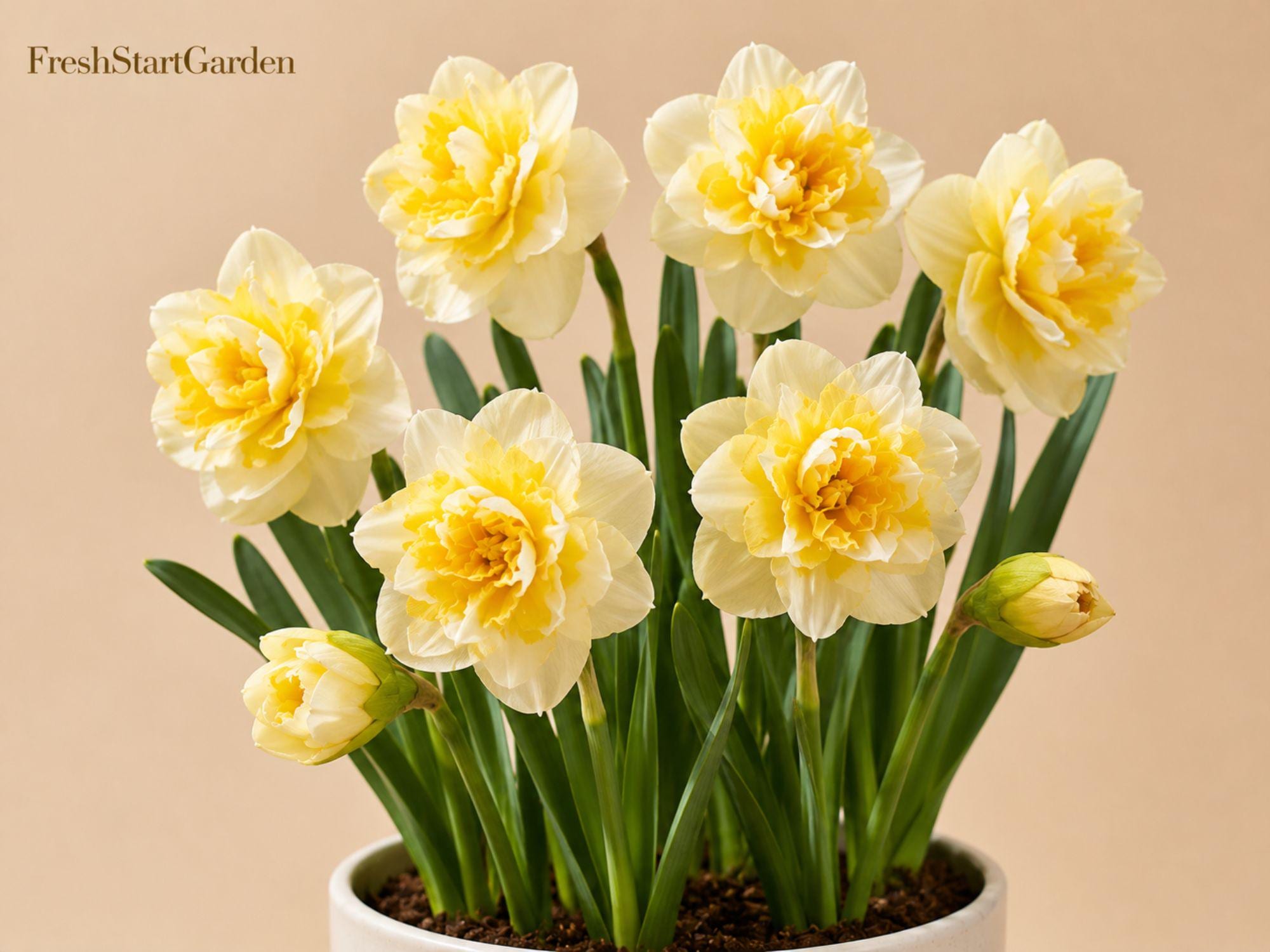 Replete Double Daffodil Bulbs – Narcissus Flowering Perennial for Spring Garden, Borders & Containers