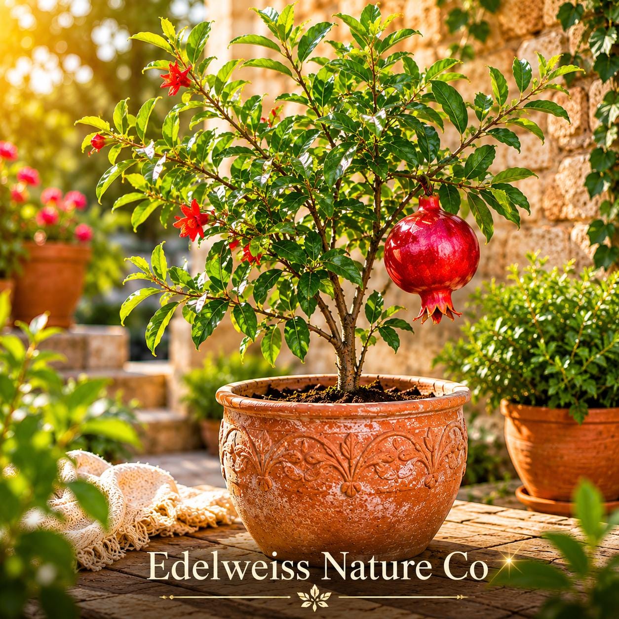 Parfianka Pomegranate Starter Plants 5 Pack | Edible Fruit Tree | Punica granatum | Ornamental & Fruit-Producing