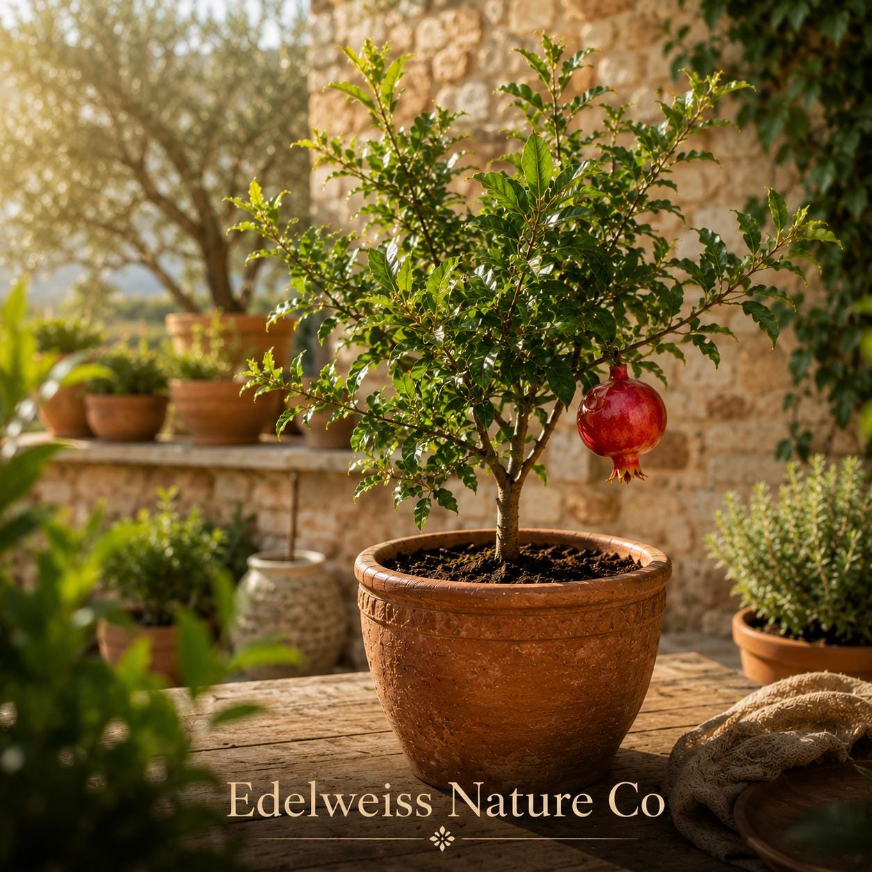 Azadi Pomegranate Live Starter Plant - Punica granatum Edible Fruit Tree for Garden, Patio & Landscape