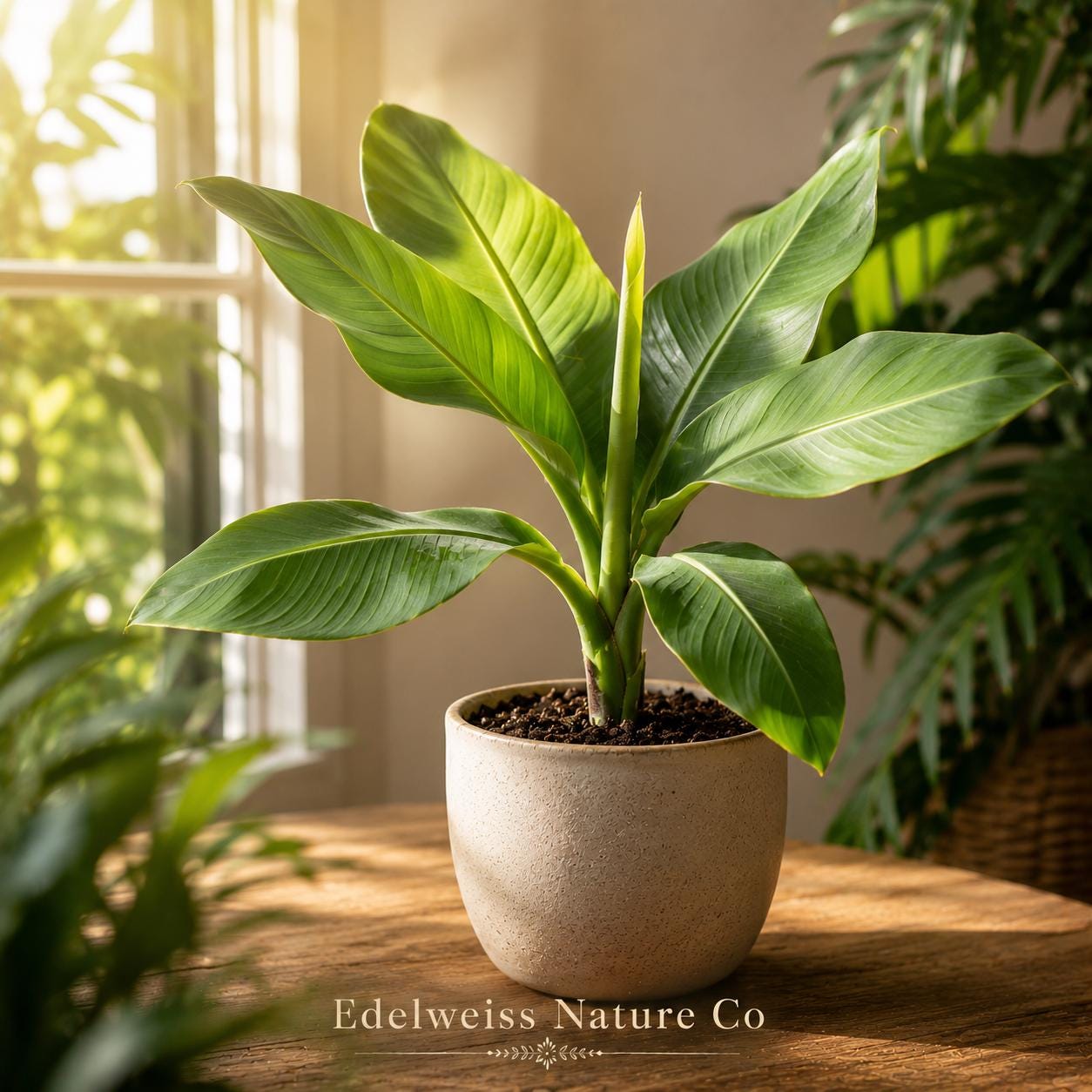 Dwarf Banana Plant | Musa acuminata | Tropical Edible Starter Plant for Containers & Gardens