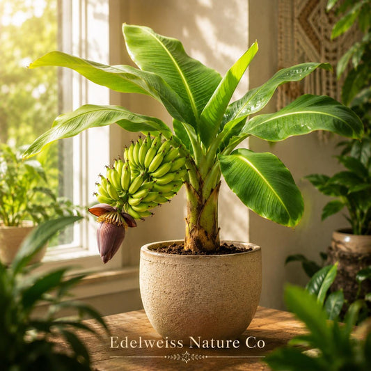 Gros Michel Banana Plant Starter | Live Tropical Edible Musa Tree | Large Foliage, Fruit Producing