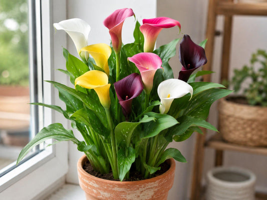 Mixed Color Calla Lily Bulbs – Zantedeschia aethiopica Flowering Bulbs for Garden & Container Planting