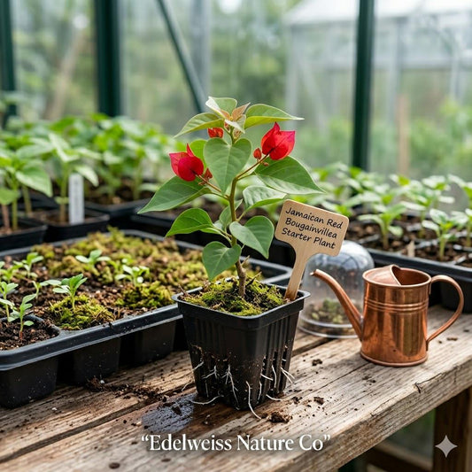 Jamaican Red Bougainvillea Starter Plant – Tropical Flowering Vine, Ornamental Garden Plant, Vibrant Red Bracts, Climbing or Bushy Growth