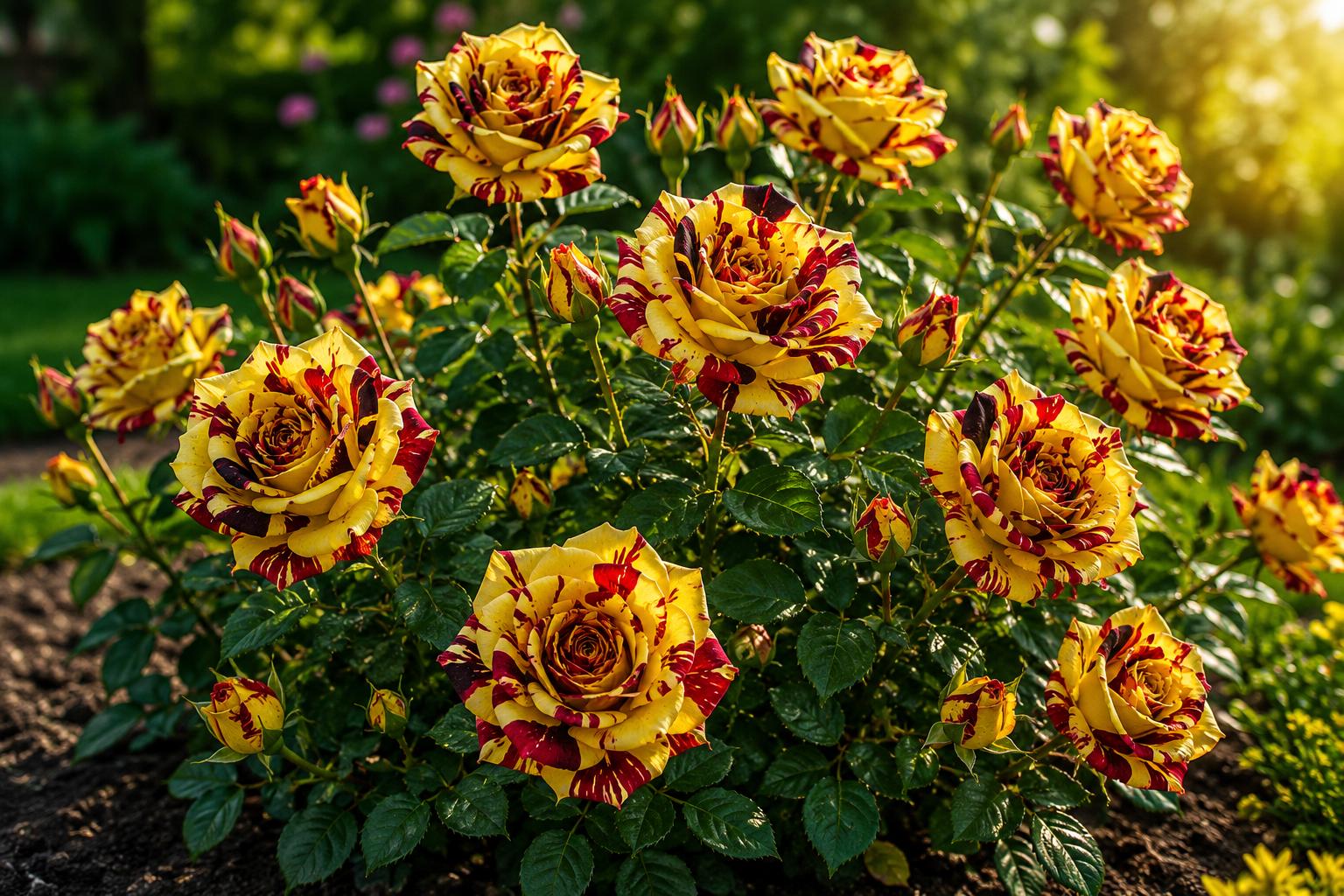 Tea Rose Seeds - Dragon Tiger Variety, Fragrant Blooms, Rosa 'Dragon Tiger'