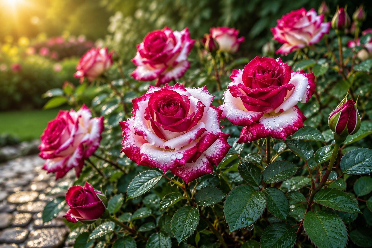 Bi-Color Rose Seeds 20 Pack Red & White Rosa spp. for Garden Borders, Cut Flowers & Pollinator Attraction