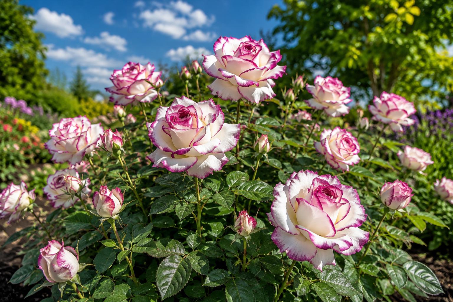 Rose Seeds - 20 Pack Speckled Purple & White Rosa spp. Unique Striped Blooms for Garden & Floral Arrangements