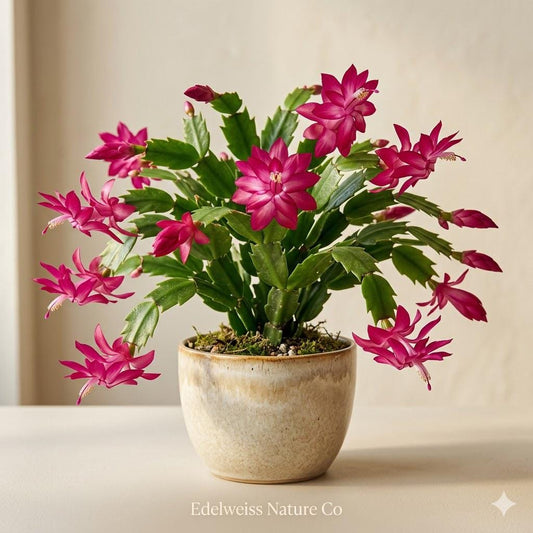 Leonardo Da Vinci Christmas Cactus Starter Plant | Schlumbergera truncata | Exotic Holiday Blooming Houseplant