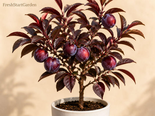 Grafted AU Rubrum Plum Tree – Bare Root 18-24 Inches, Red Flesh Fruit, Prunus salicina Hybrid, Edible Landscape, Home Orchard