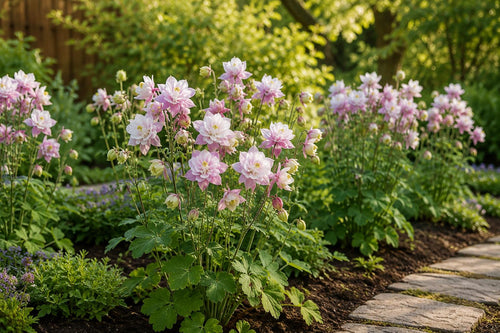 1000 Double Pink & White Columbine Seeds - Aquilegia Heirloom Cottage Garden Flower Seeds