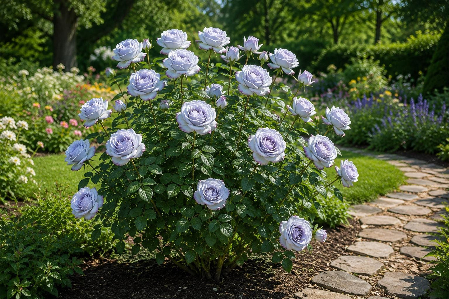 Lavender Rose Seeds - 50 Soft Purple Blooms for Gardens - Rosa spp. - Non-GMO, Easy to Grow, Pollinator Attracting