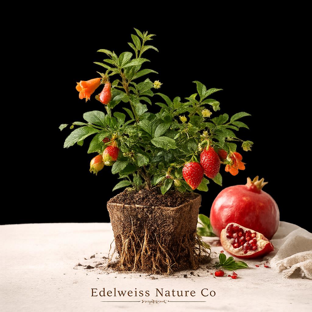 Afganski Pomegranate Starter Plug - Punica granatum Cold-Hardy Edible Fruit Tree for Garden or Container