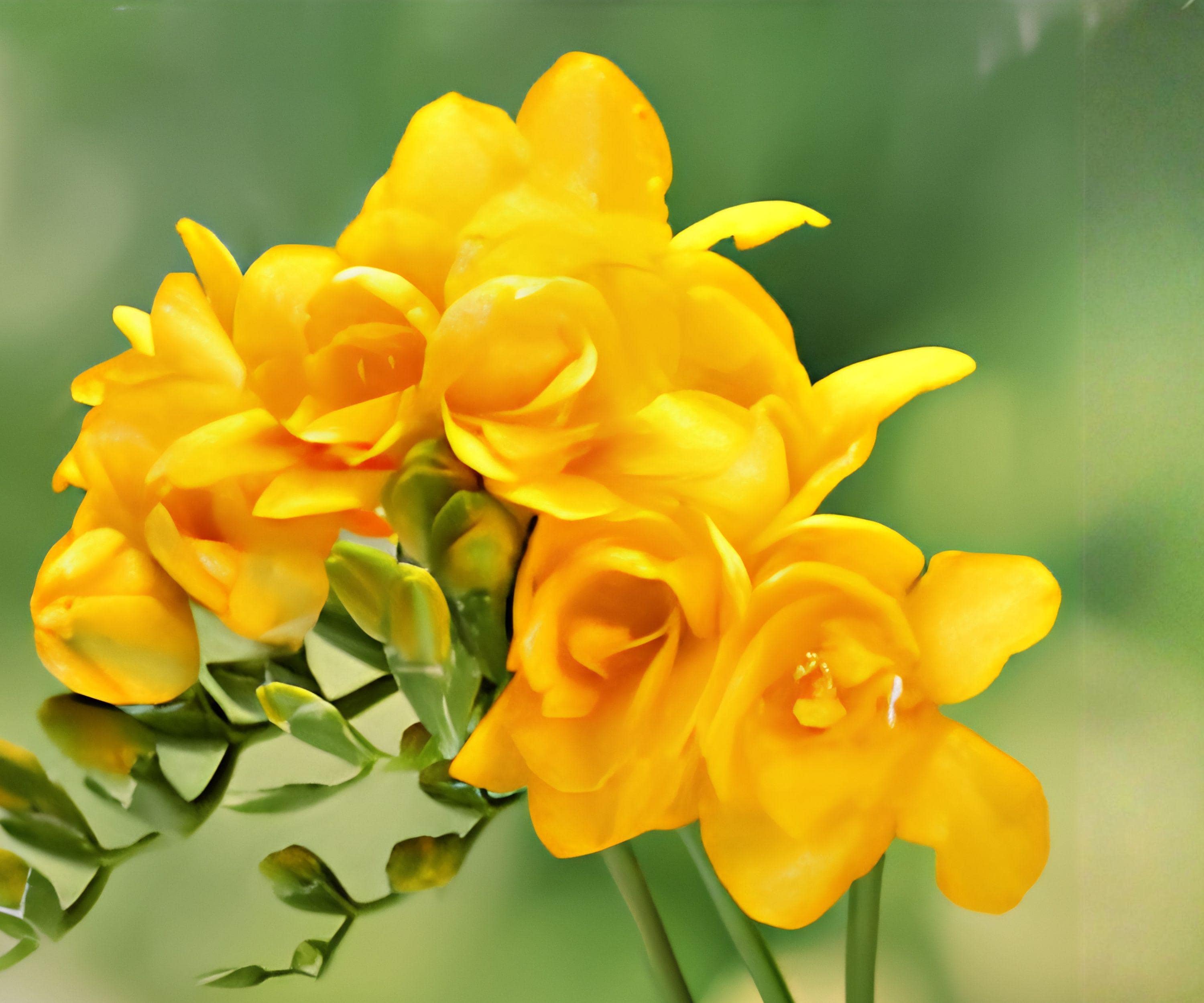 Freesia Double Yellow Bulbs – Fragrant Spring Flowers for Gardens & Containers – Freesia hybrids