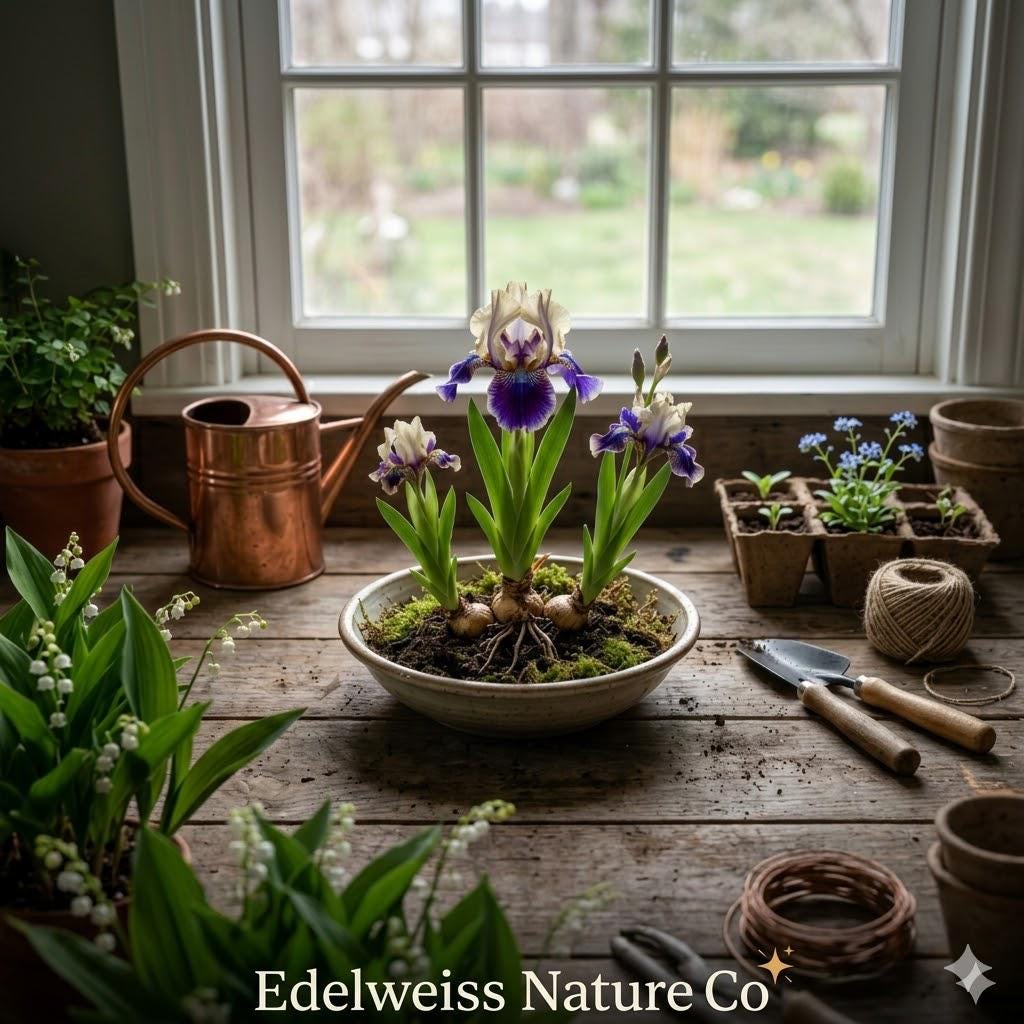 10 Dwarf Crested Iris Bare Root Plants | Native Wildflower Perennial | Ground Cover Iris cristata for Shade Gardens