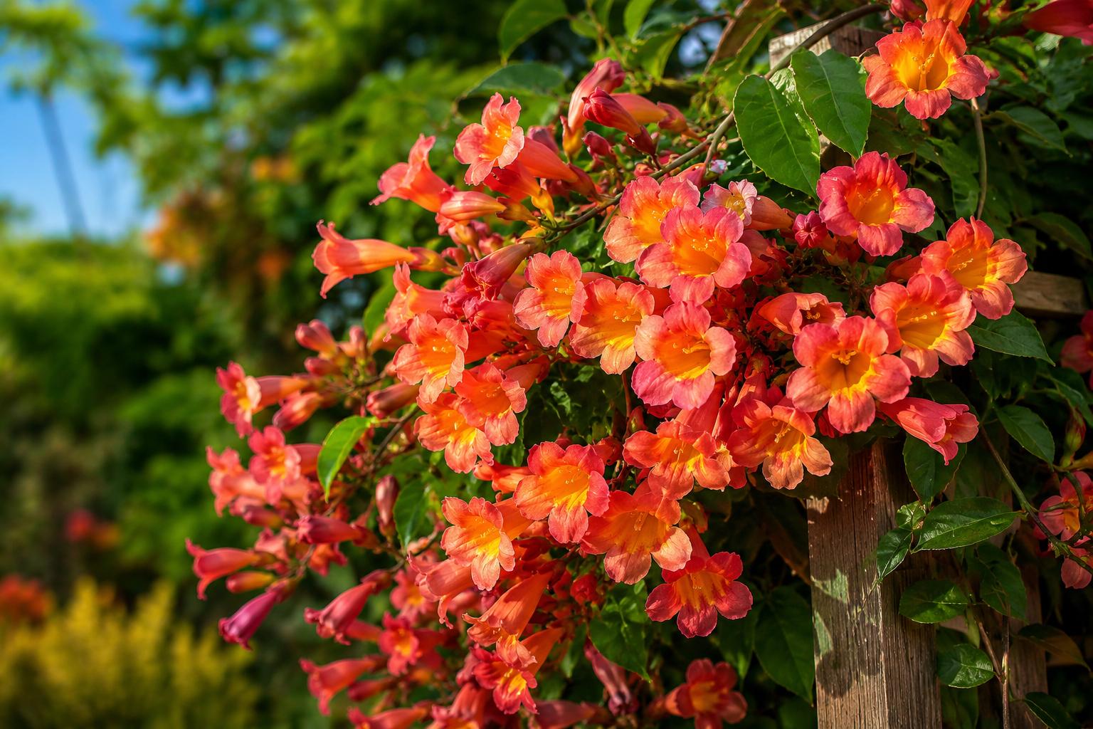 Bignonia Crossvine Starter Plant Tangerine Beauty Climbing Vine Bignonia capreolata for Gardens, Fences, Trellises