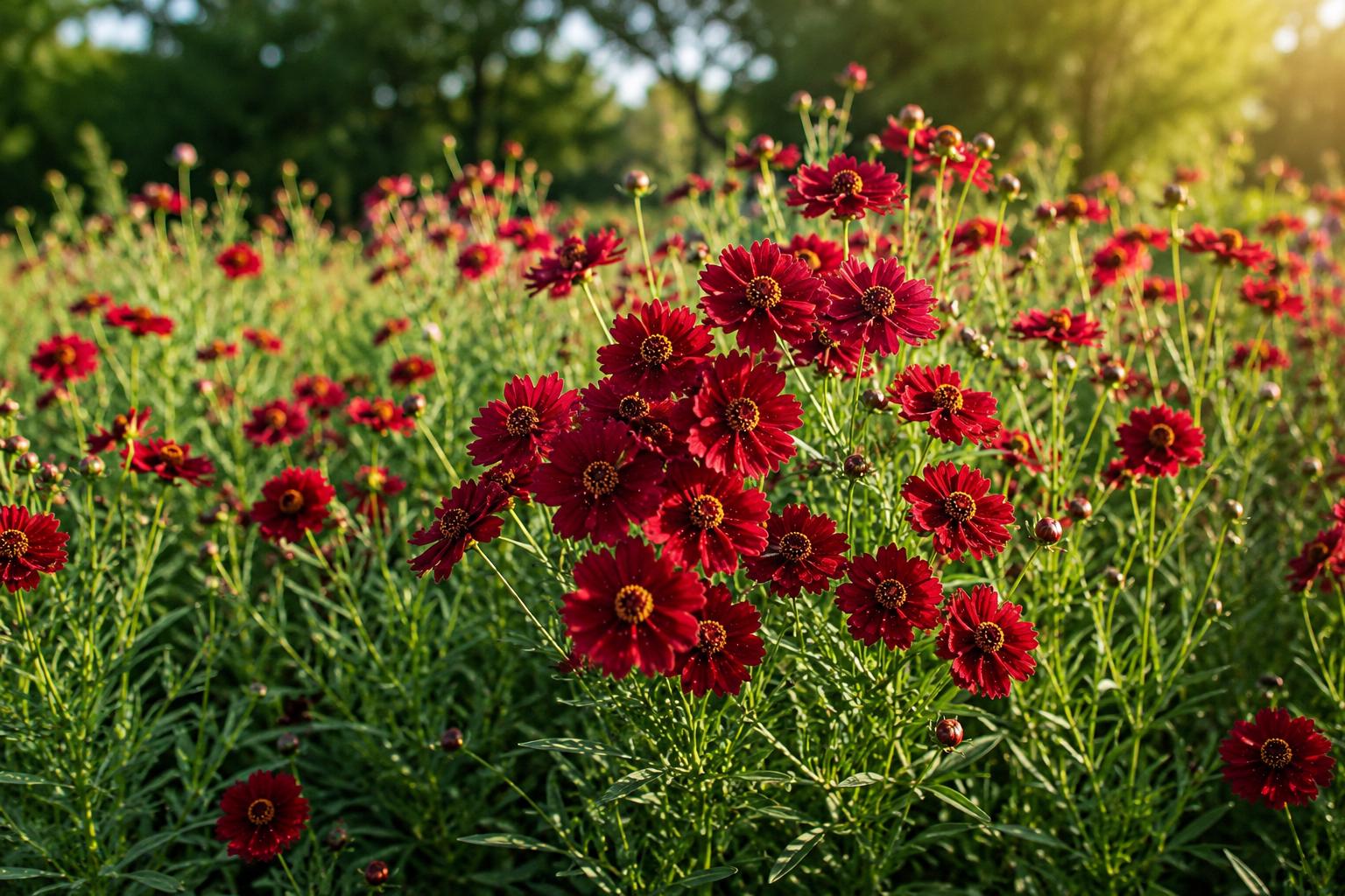 Ruby Red Coreopsis Seeds - 100 Heirloom Perennial Flower Seeds for Planting - Coreopsis tinctoria