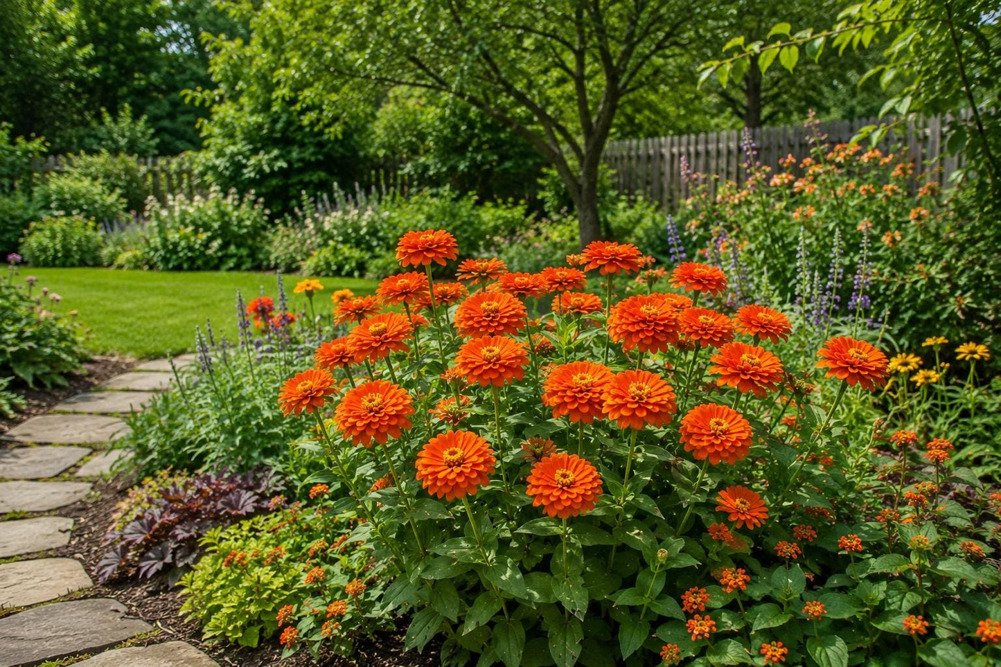Orange Zinnia Seeds - 100 Premium Heirloom Zinnia elegans for Bright Garden Flowers, Cut Flowers, and Borders