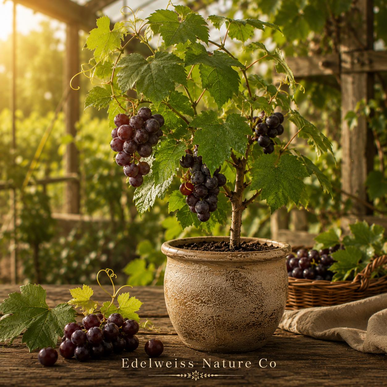 Muscadine Grape Starter Plant – Bare Root Vitis Rotundifolia Heirloom Vine for Home Gardens & Trellises