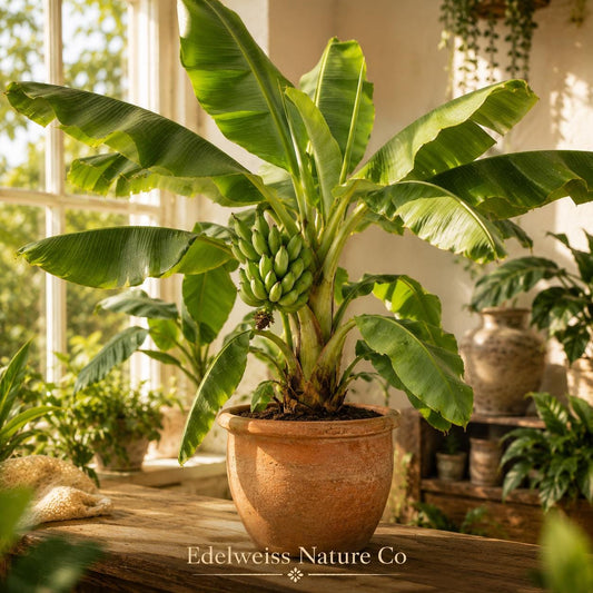 Gran Nain Banana Tree Starter Plant – Tropical Edible Fruit Plant Musa acuminata, Live Container-Ready Banana Tree