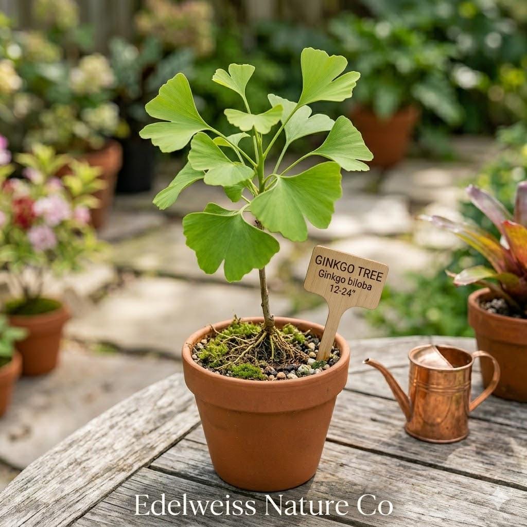 Ginkgo biloba Bare Root Tree | Maidenhair Ornamental Tree for Fall Color & Landscape | 12-24 Inches