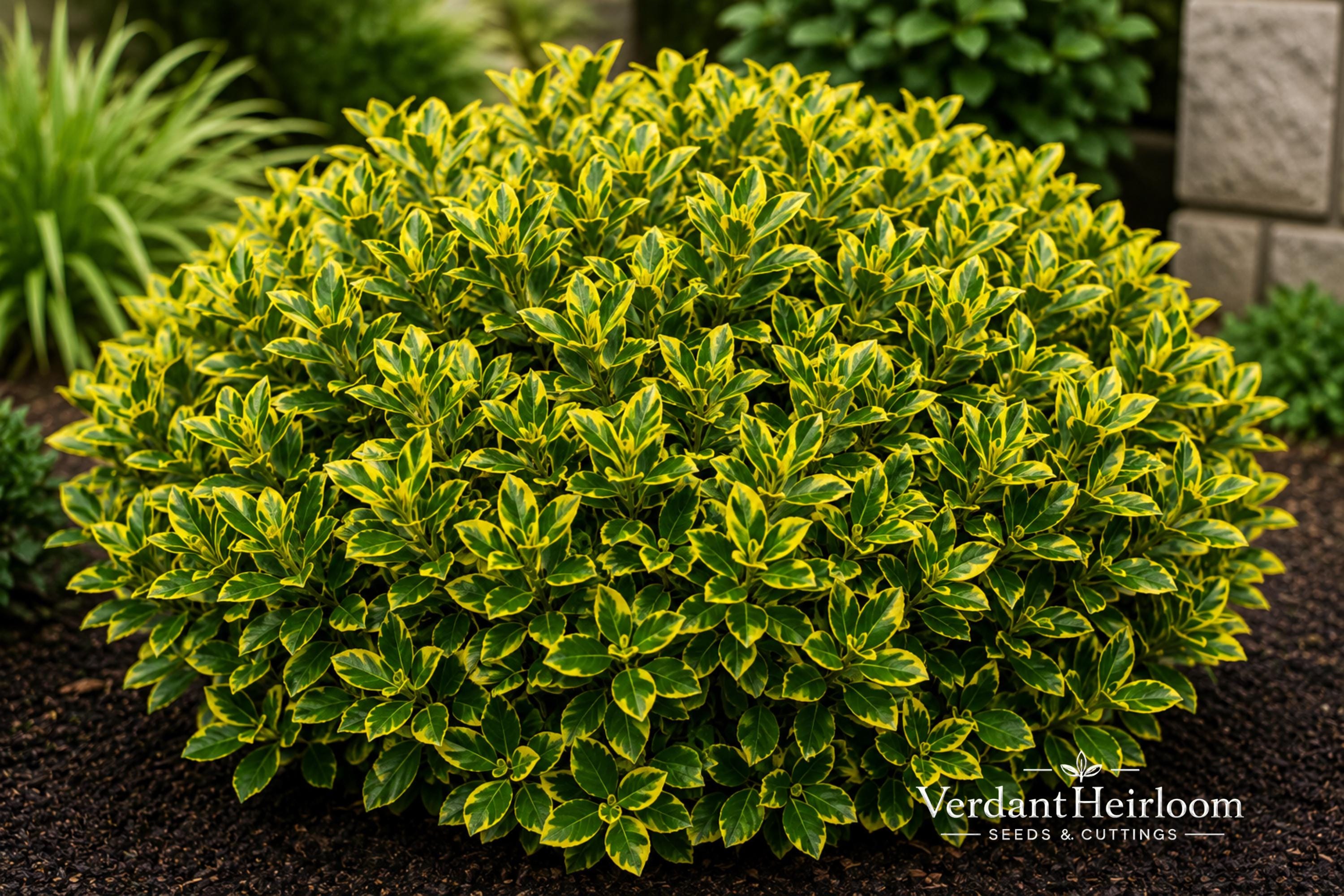 Golden Euonymus Live Plant – Euonymus japonicus 'Aureo-marginatus' – Evergreen Shrub for Hedges, Borders & Landscaping
