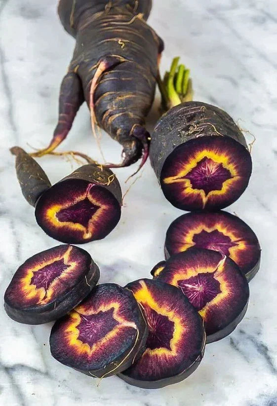 Black Nebula Carrot Seeds - Organic Non-GMO Heirloom Daucus carota, Rare Dark Purple Root Vegetable, 100+ Seeds