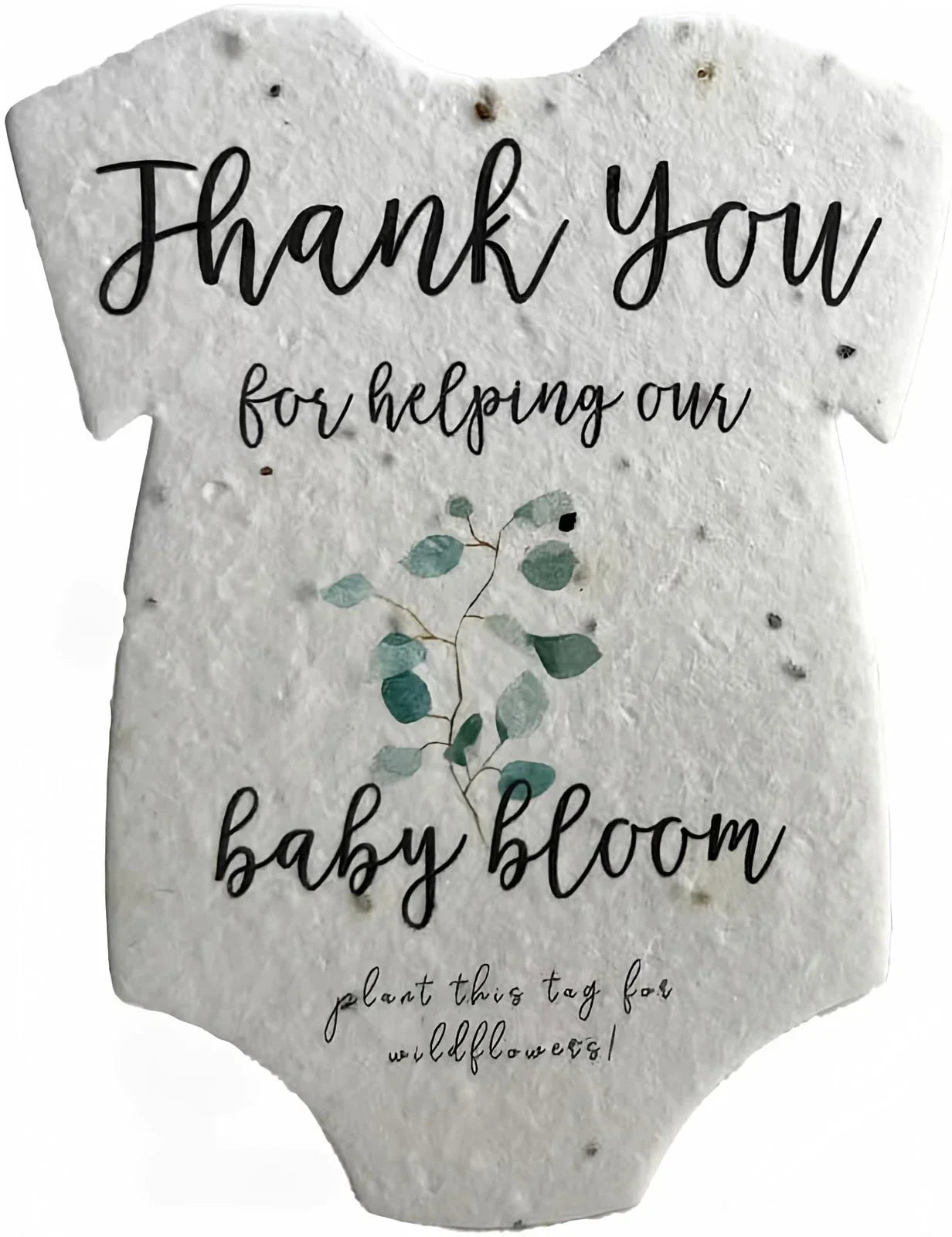 Wildflower Seed Paper Baby Bodysuit Set of 12 Eco-Friendly Plantable Cotton Sustainable Gift