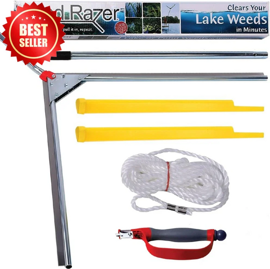 Lake Weed Cutter Tool 48" for Aquatic Plants, Pond Maintenance, Water Weed Removal, Pond Lily Control