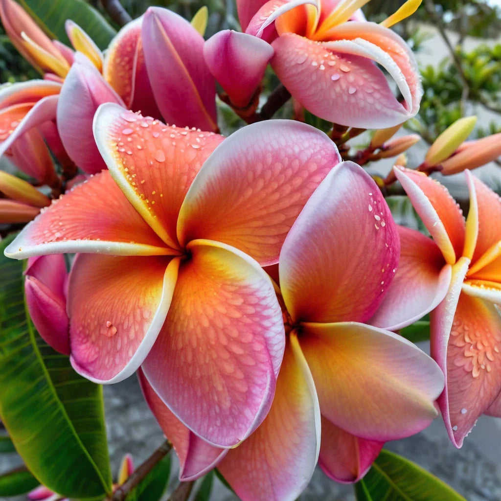 Plumeria Seeds 5 Pack - Tropical Orange Pink White Hawaiian Flowers - Perennial Garden Plants