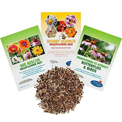Wildflower Seeds Bulk Pollinators Collection Mix - Annual & Perennial Open-Pollinated Wildflower Seed Blend