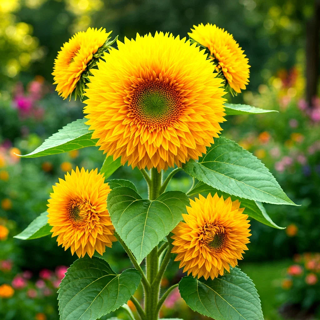 Dwarf Teddy Bear Sunflower Seeds - Heirloom Non-GMO Spring Mix - 100+ Seeds - Helianthus annuus for Small Spaces
