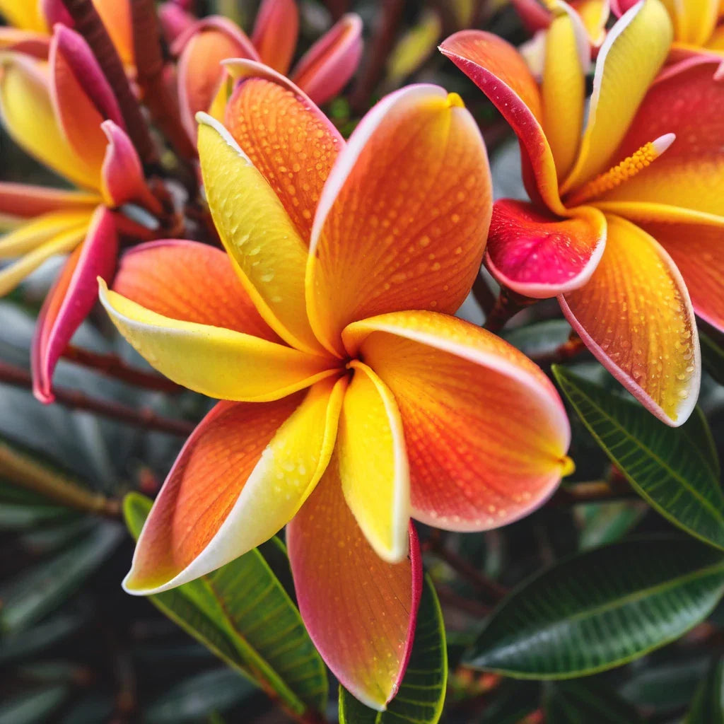 Plumeria Seeds - 5 Bright Orange Hawaiian Flowers - Tropical Perennial Plants (Plumeria rubra)