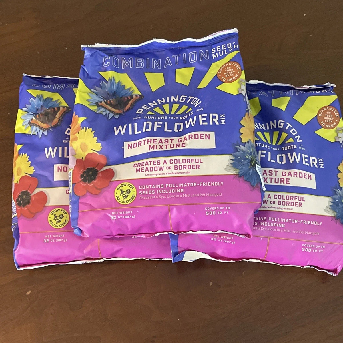 Wildflower Seed Mix 32oz - Pollinator Friendly NE Variety, Non-GMO Eco-Friendly Gardening Supplies - Various Species