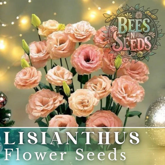 Lisianthus Seeds Coral Momento Eustoma grandiflorum Non-GMO Heirloom Flower Seeds for Garden & Cut Flowers