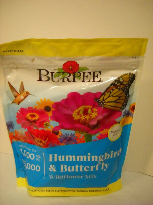 Hummingbird & Butterfly Wildflower Seed Mix, Non-GMO, 1,000 sq ft, Burpee Pollinator Garden Blend, Wildflower Seeds for Attracting Hummingbirds & Butterflies