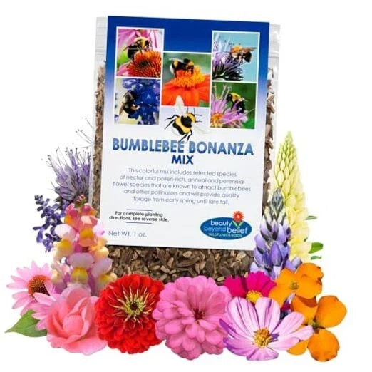 Bumblebee Bonanza Wildflower Seeds 1oz Open-Pollinated Native Plants for Pollinators Eco-Friendly Gardening