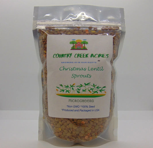 Organic Green Lentils Seeds - Christmas Lentils, Lens culinaris, 2 oz Plant-Based Protein, Healthy Cooking Ingredient