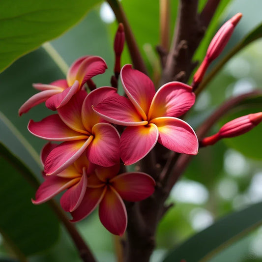 Maroon Plumeria Seeds - 5 Pack, Tropical Flower, Fragrant Bloom, Plumeria rubra, Garden, Pot, Perennial, Hawaii