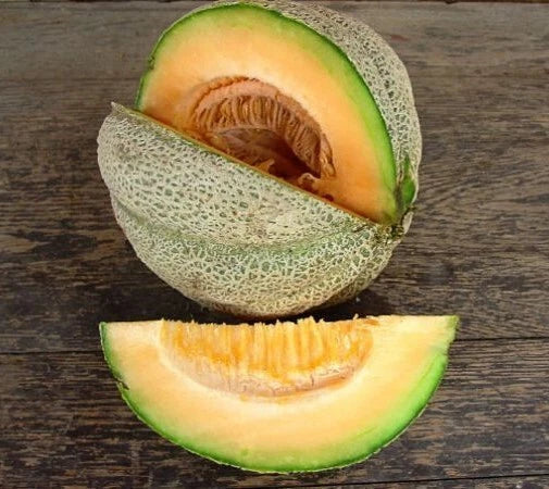 Hearts of Gold Melon Seeds - 20 Premium Cucumis melo, Sweet Juicy Orange Flesh, Vining, Non-GMO, Full Sun, Garden & Backyard Growing