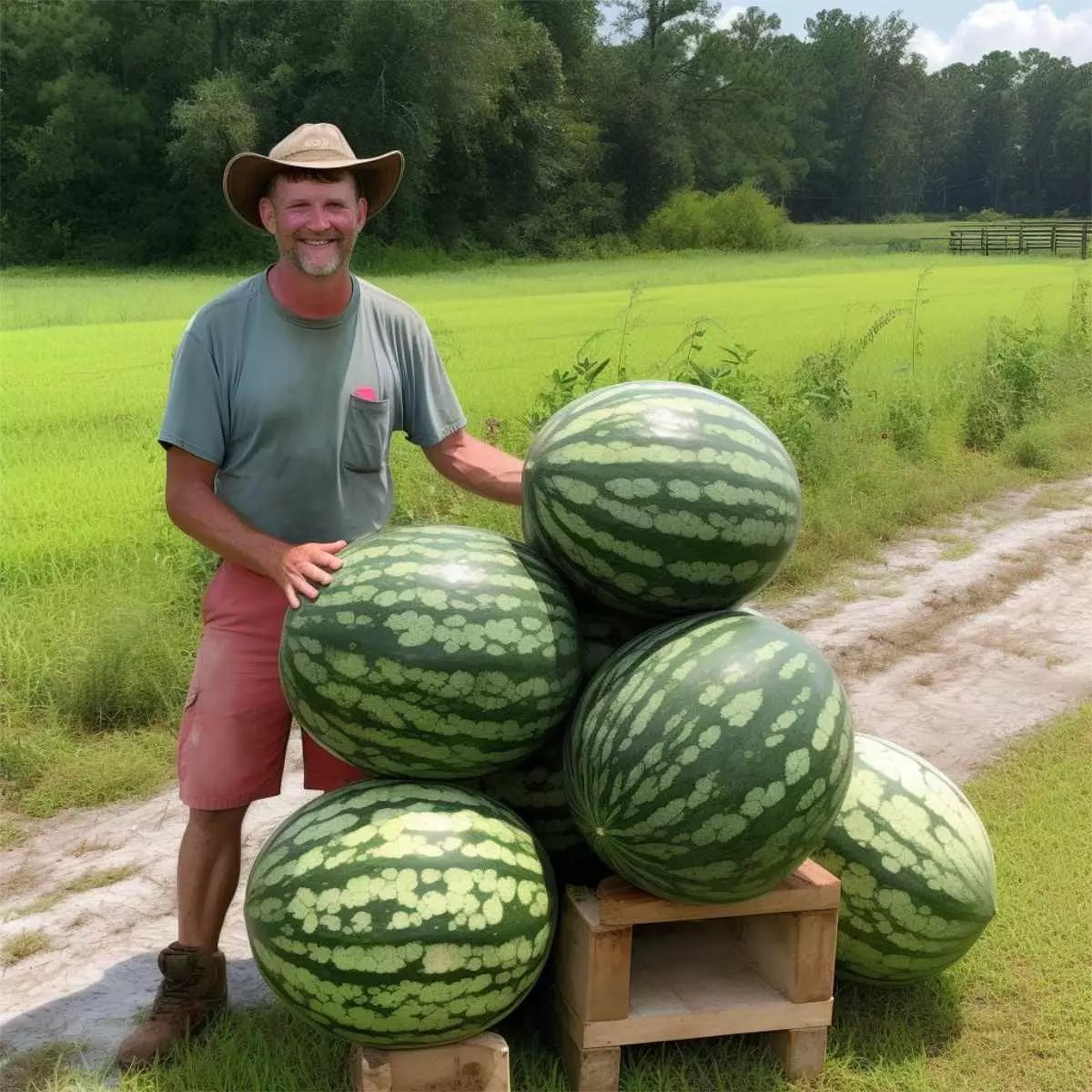 Florida Giant Watermelon Seeds - Heirloom Non-GMO Organic Citrullus lanatus, Pack of 12