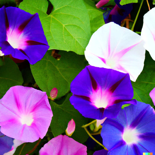 Morning Glory Vine Seeds - 100+ Mixed Colors, Heirloom, Non-GMO, Ipomoea spp. Climbing Flower Seeds for Garden, Fence, Trellis