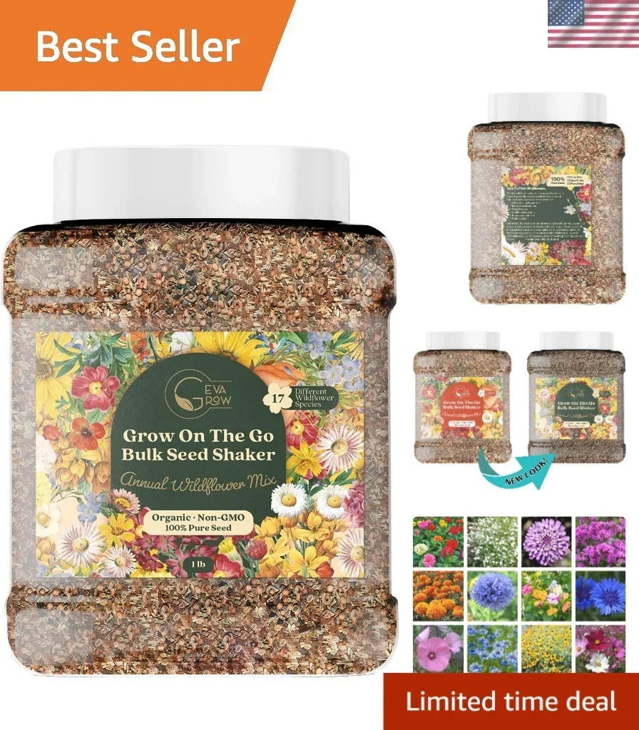 Wildflower Seeds Bulk Pack – 300,000+ Colorful Mix for Garden Planting – Easy Shaker Outdoor Wildflower Seeds