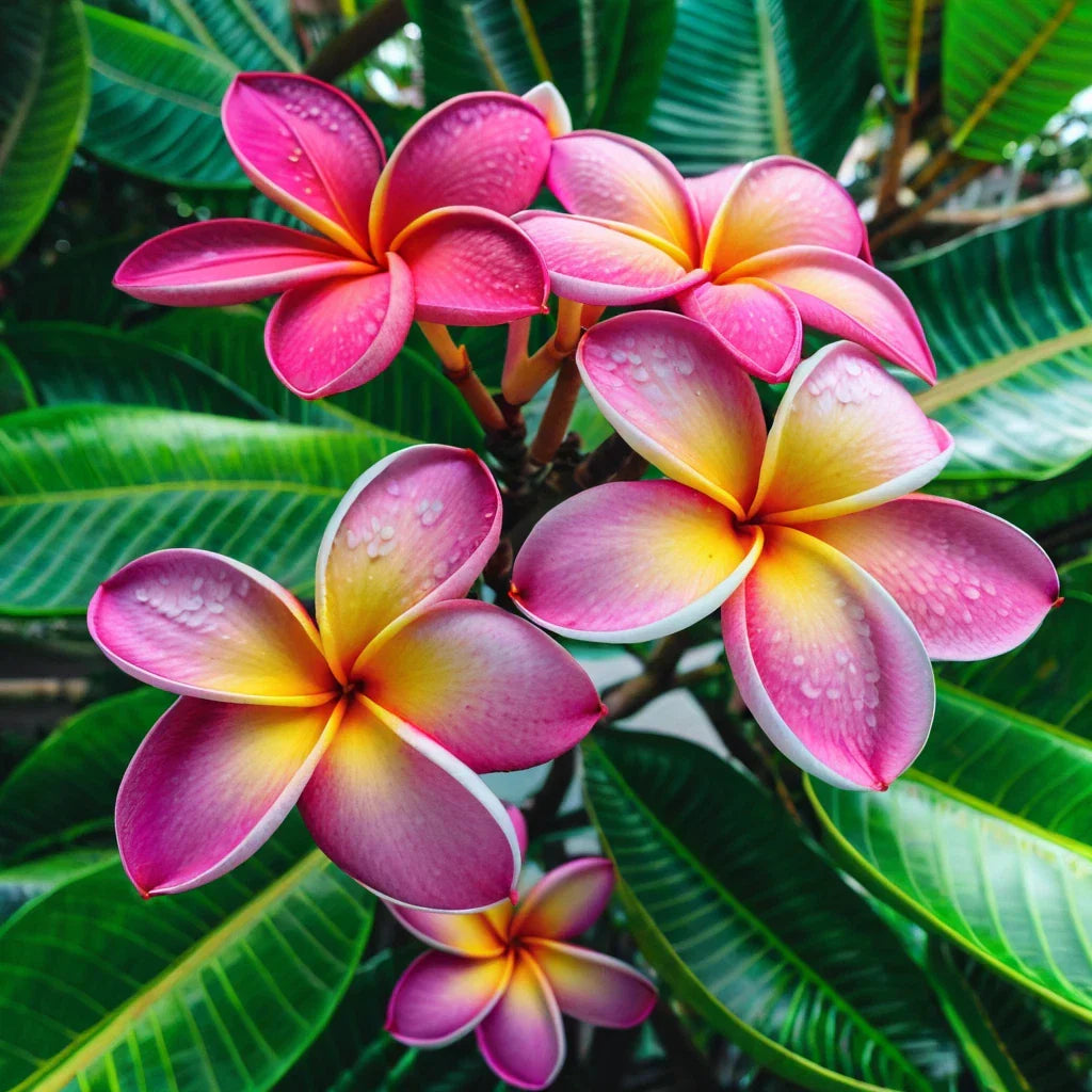 Plumeria Seeds - 5 Purple Yellow Hawaiian Flowering Plants - Perennial Plumeria rubra for Tropical Gardens