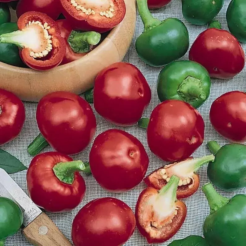 Red Cherry Hot Pepper Seeds - 30+ Organic Non-GMO Heirloom - Capsicum annuum - Spicy Flavor for Home Gardening
