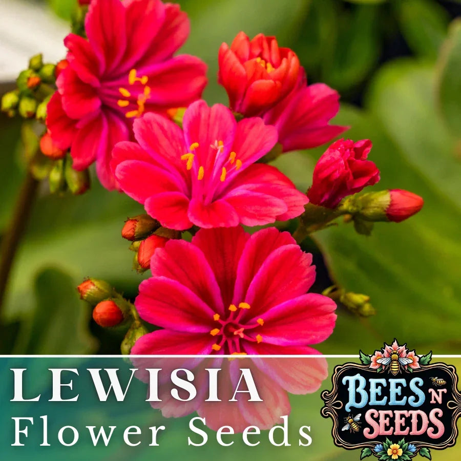 Ruby Lewisia Seeds - Non-GMO Flower Seeds for Garden, Lewisia cotyledon, Vibrant Perennial Blooms, Rock Garden, Container Planting, Pollinator Attractant
