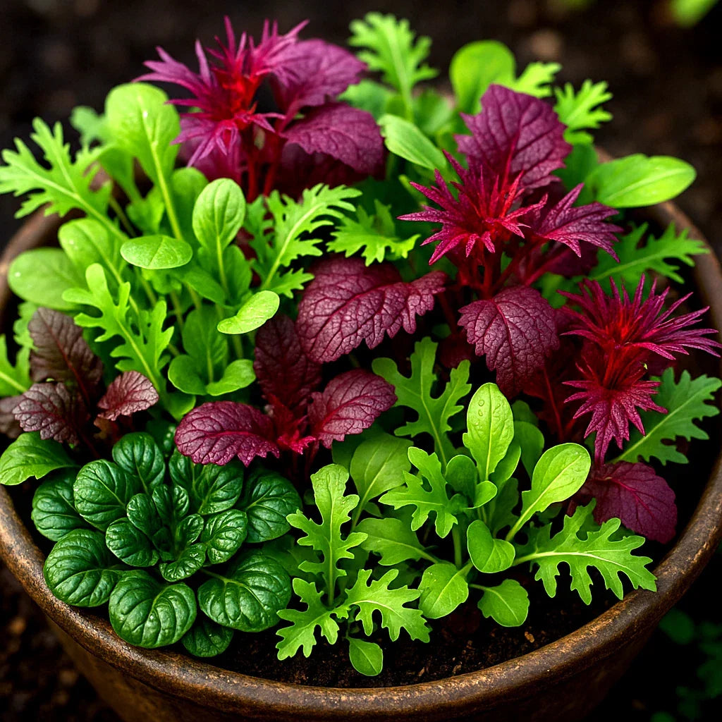 Asian Greens Mix Seeds - Non-GMO Microgreens & Baby Leaf - Brassica spp. - 1000+ Seeds for Home Gardening