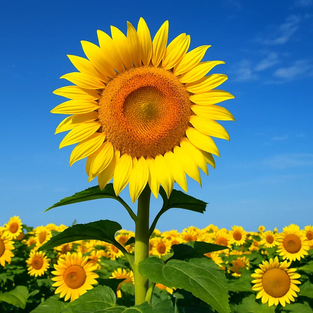 Striped Super Tall Sunflower Seeds | Helianthus annuus | Attracts Butterflies & Bees | 25+ Seeds for Garden Landscape