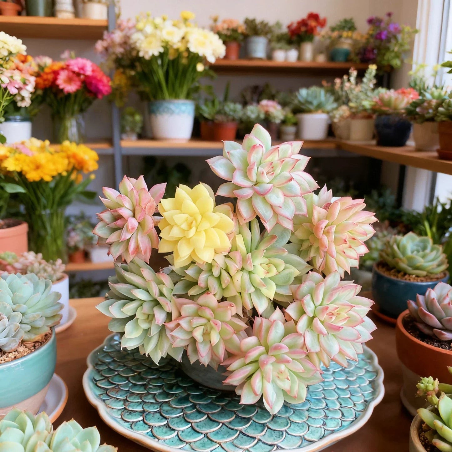 Echeveria Mebina Variegata Succulent Plant - Rare Variegated Bare Root, Easy Care, 2-3 Inches