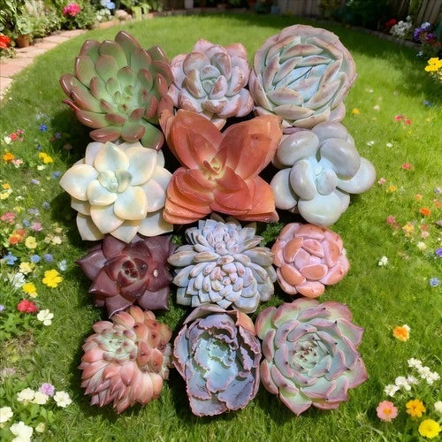 Mixed Succulent Plants Assortment 12 pcs Bare Root Soilless Variety for Home Decor, Weddings, DIY Arrangements