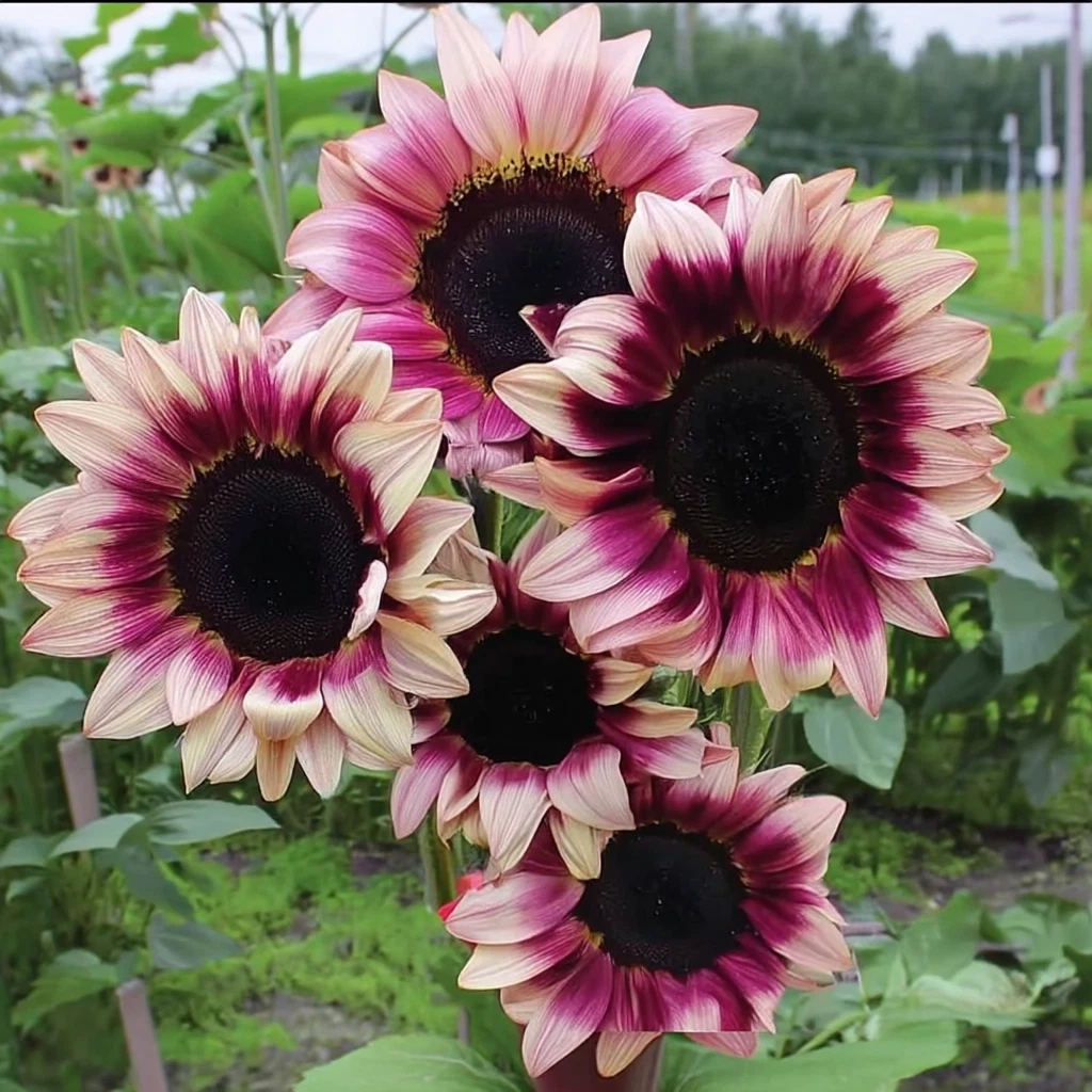 Purple Plum Sunflower Seeds – 25 Count, Deep Purple Blooms, Helianthus annuus, Pollinator-Friendly Garden and Cut Flowers