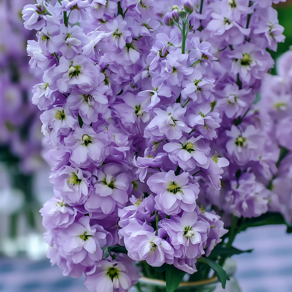Katz Lavender Blue Stock Seeds – 50 Matthiola incana Fragrant Purple Blooms for Garden & Culinary Use